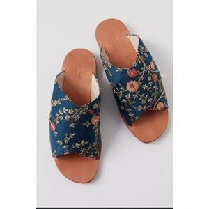 Anthropologie Jeffery Campbell Printed Bow Blue Polka Dot Flats Shoe Sz 8 New